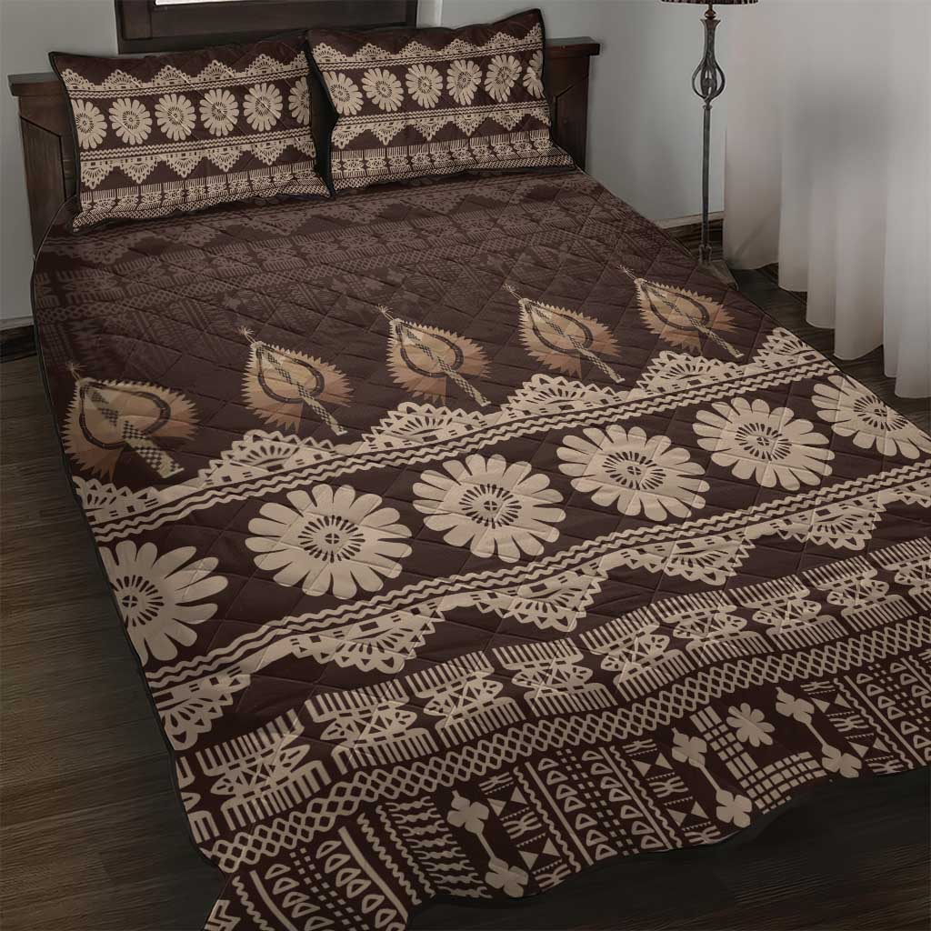 Bula Fiji Iri ni Meke Quilt Bed Set Kuvui Fijian Masi - Polynesian Pride