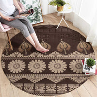 Bula Fiji Iri ni Meke Round Carpet Kuvui Fijian Masi - Polynesian Pride