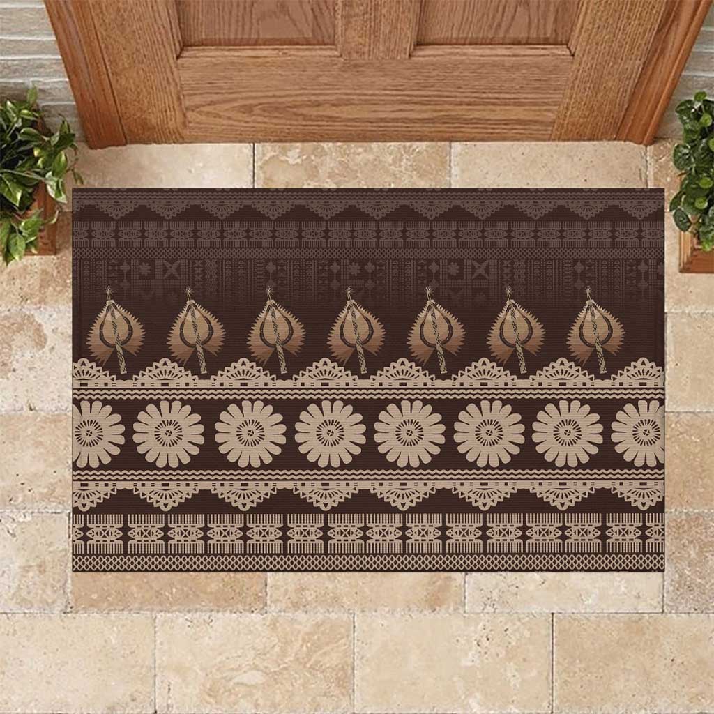 Bula Fiji Iri ni Meke Rubber Doormat Kuvui Fijian Masi - Polynesian Pride