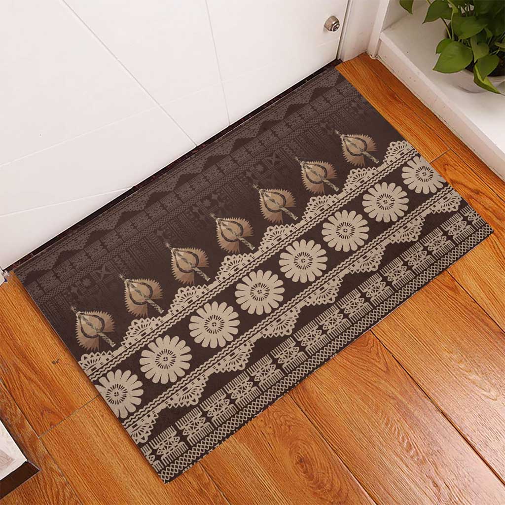 Bula Fiji Iri ni Meke Rubber Doormat Kuvui Fijian Masi - Polynesian Pride
