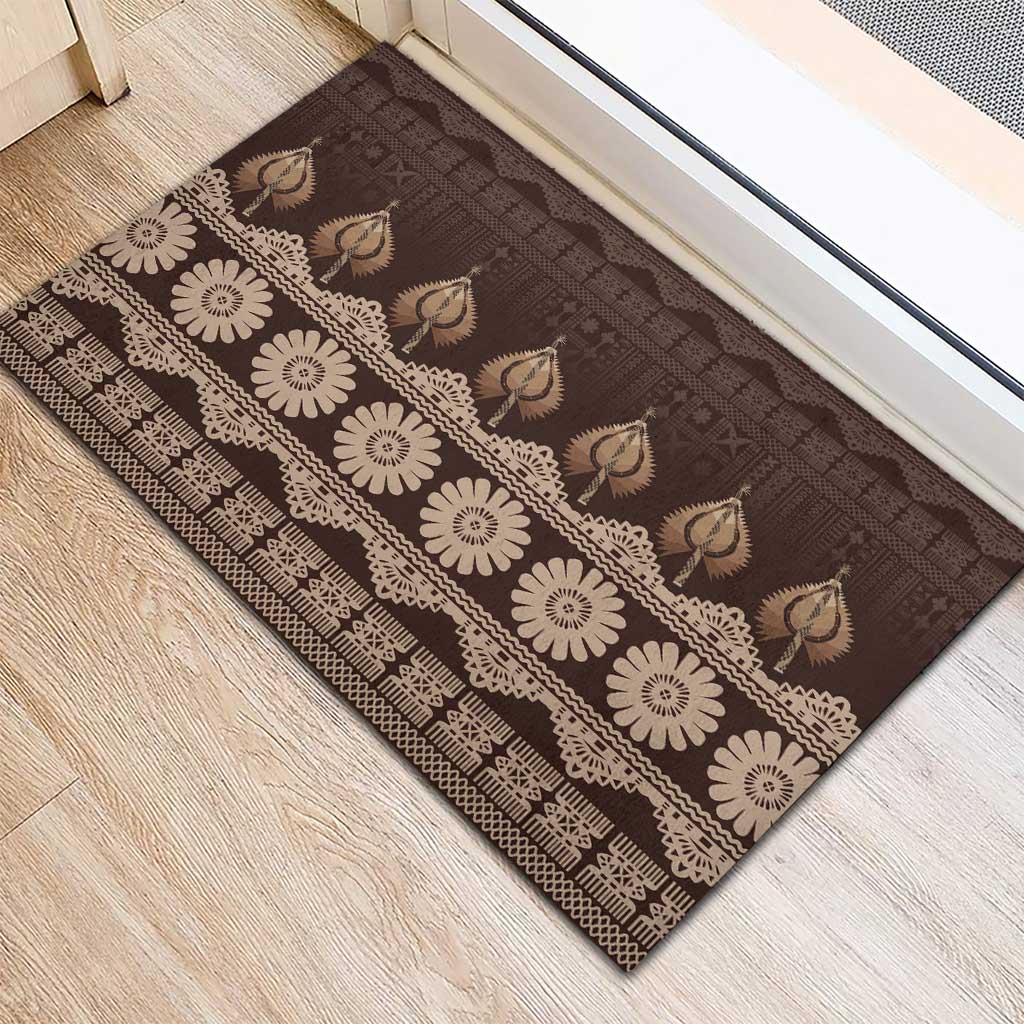 Bula Fiji Iri ni Meke Rubber Doormat Kuvui Fijian Masi - Polynesian Pride