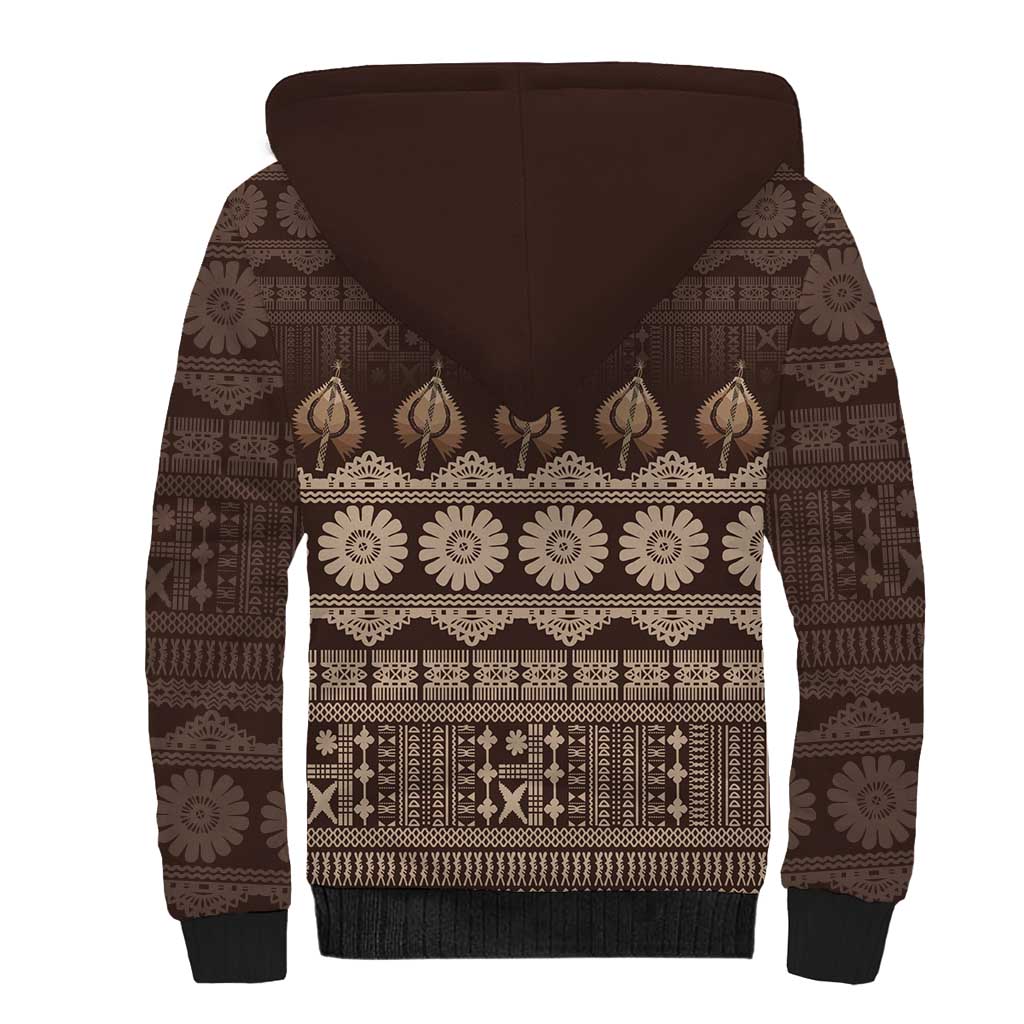 Bula Fiji Iri ni Meke Sherpa Hoodie Kuvui Fijian Masi - Polynesian Pride