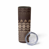 Bula Fiji Iri ni Meke Skinny Tumbler Kuvui Fijian Masi LT14 - Polynesian Pride
