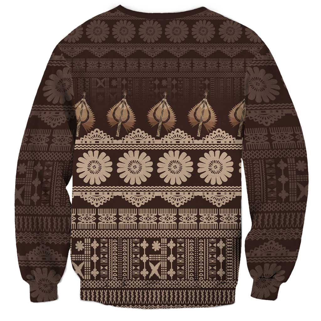 Bula Fiji Iri ni Meke Sweatshirt Kuvui Fijian Masi LT14 - Polynesian Pride