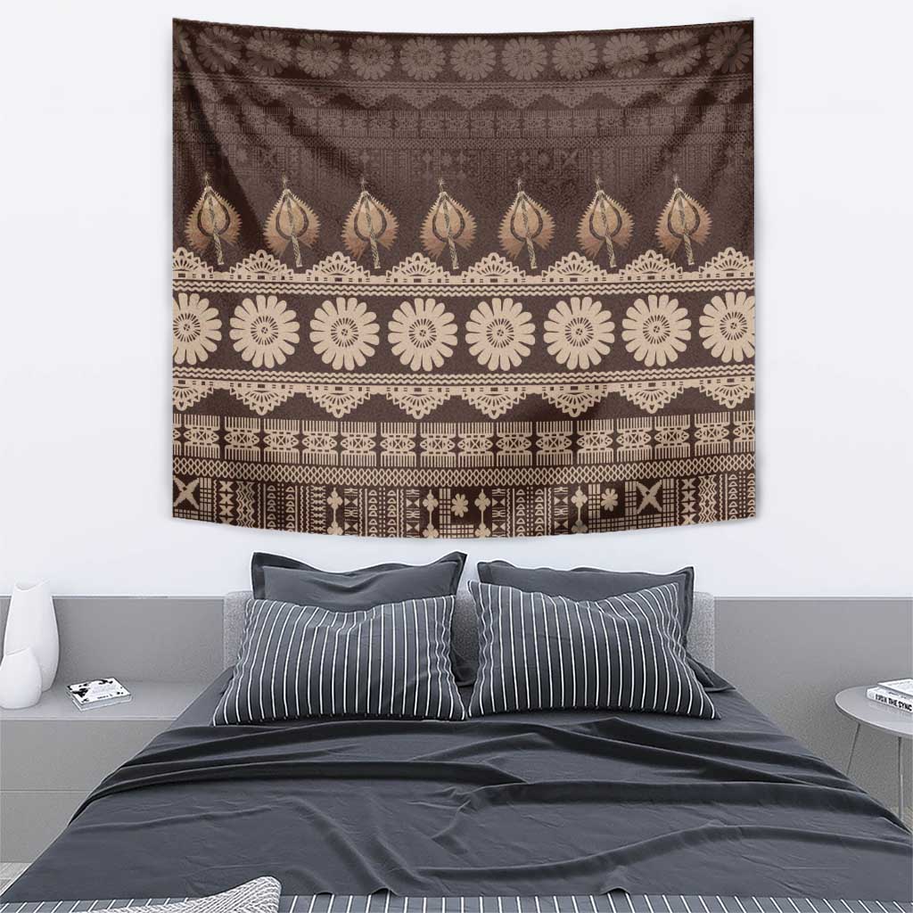 Bula Fiji Iri ni Meke Tapestry Kuvui Fijian Masi - Polynesian Pride