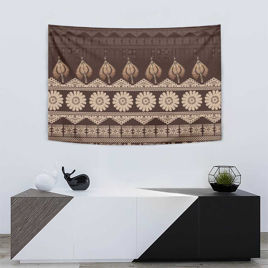 Bula Fiji Iri ni Meke Tapestry Kuvui Fijian Masi - Polynesian Pride