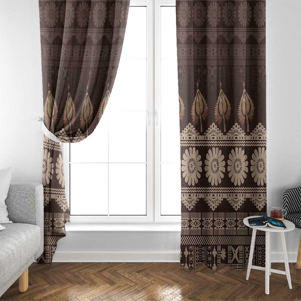 Bula Fiji Iri ni Meke Window Curtain Kuvui Fijian Masi - Polynesian Pride