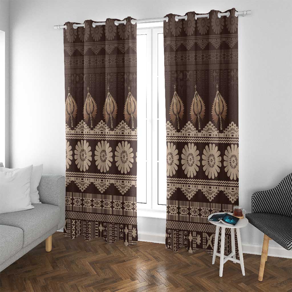 Bula Fiji Iri ni Meke Window Curtain Kuvui Fijian Masi - Polynesian Pride