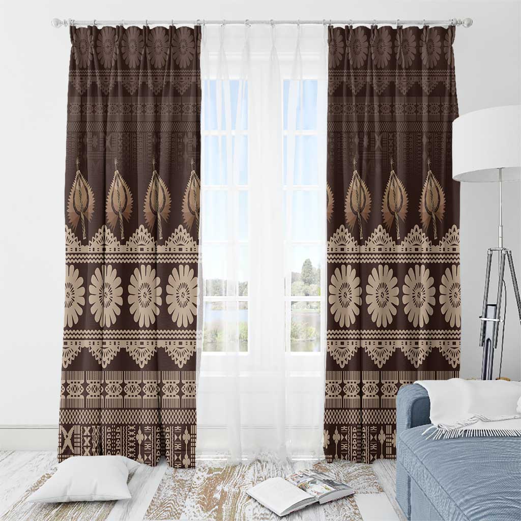 Bula Fiji Iri ni Meke Window Curtain Kuvui Fijian Masi - Polynesian Pride