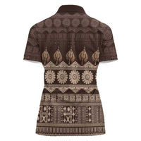 Bula Fiji Iri ni Meke Women Polo Shirt Kuvui Fijian Masi LT14 - Polynesian Pride