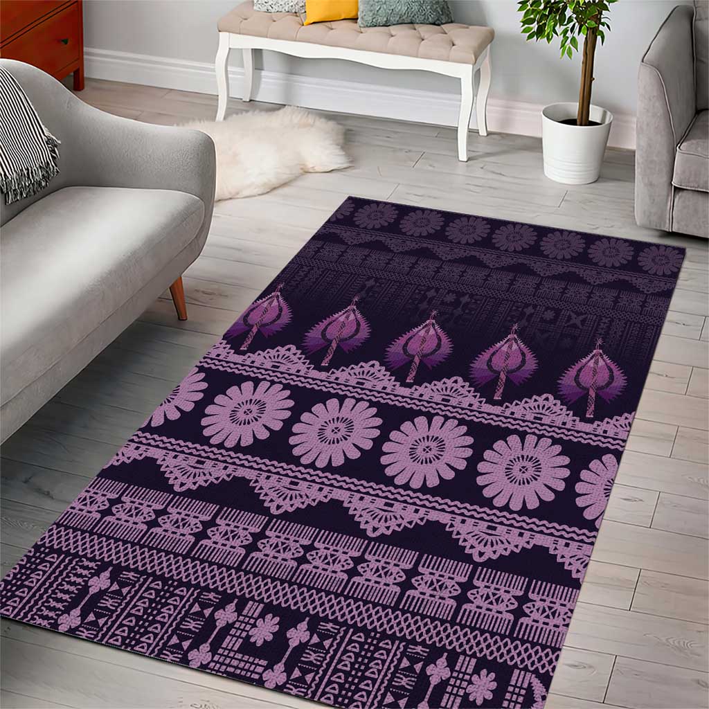 Bula Fiji Iri ni Meke Area Rug Lokaloka Fijian Masi - Polynesian Pride