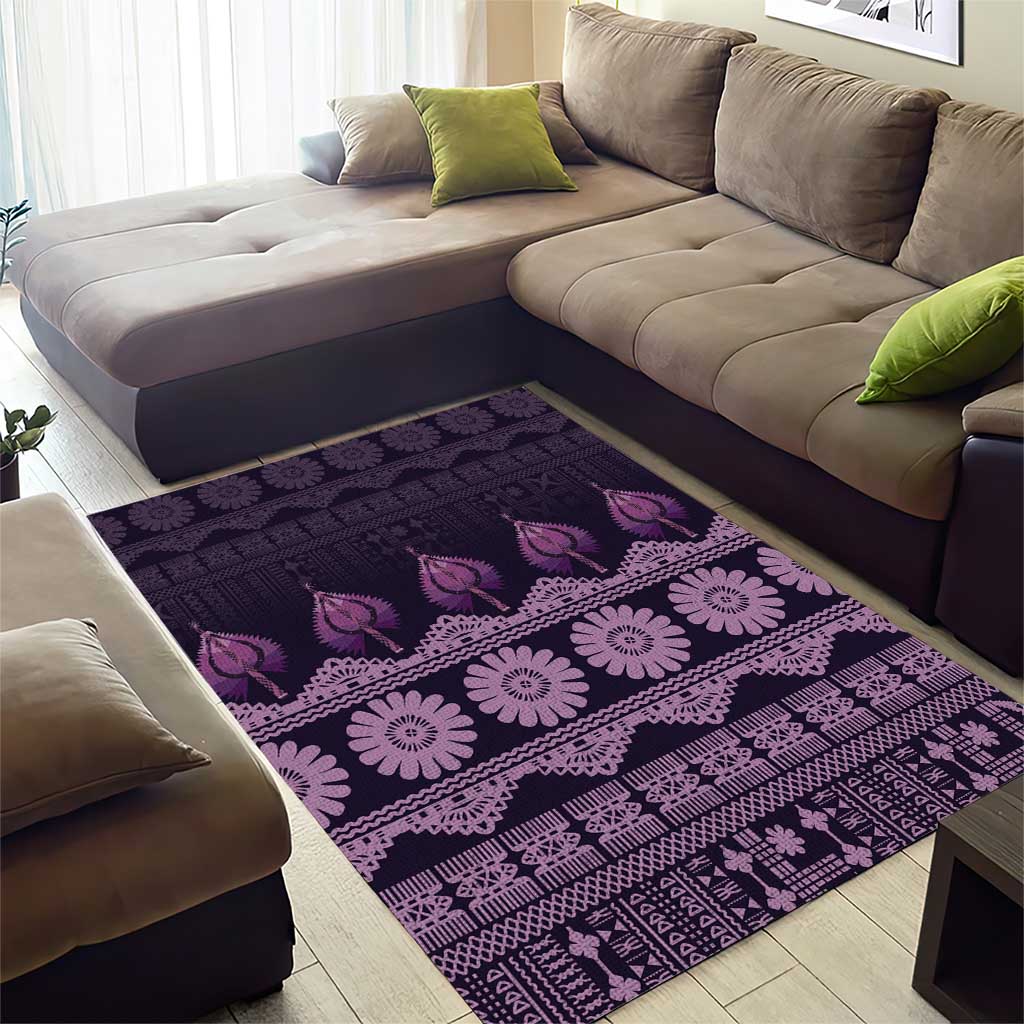 Bula Fiji Iri ni Meke Area Rug Lokaloka Fijian Masi - Polynesian Pride