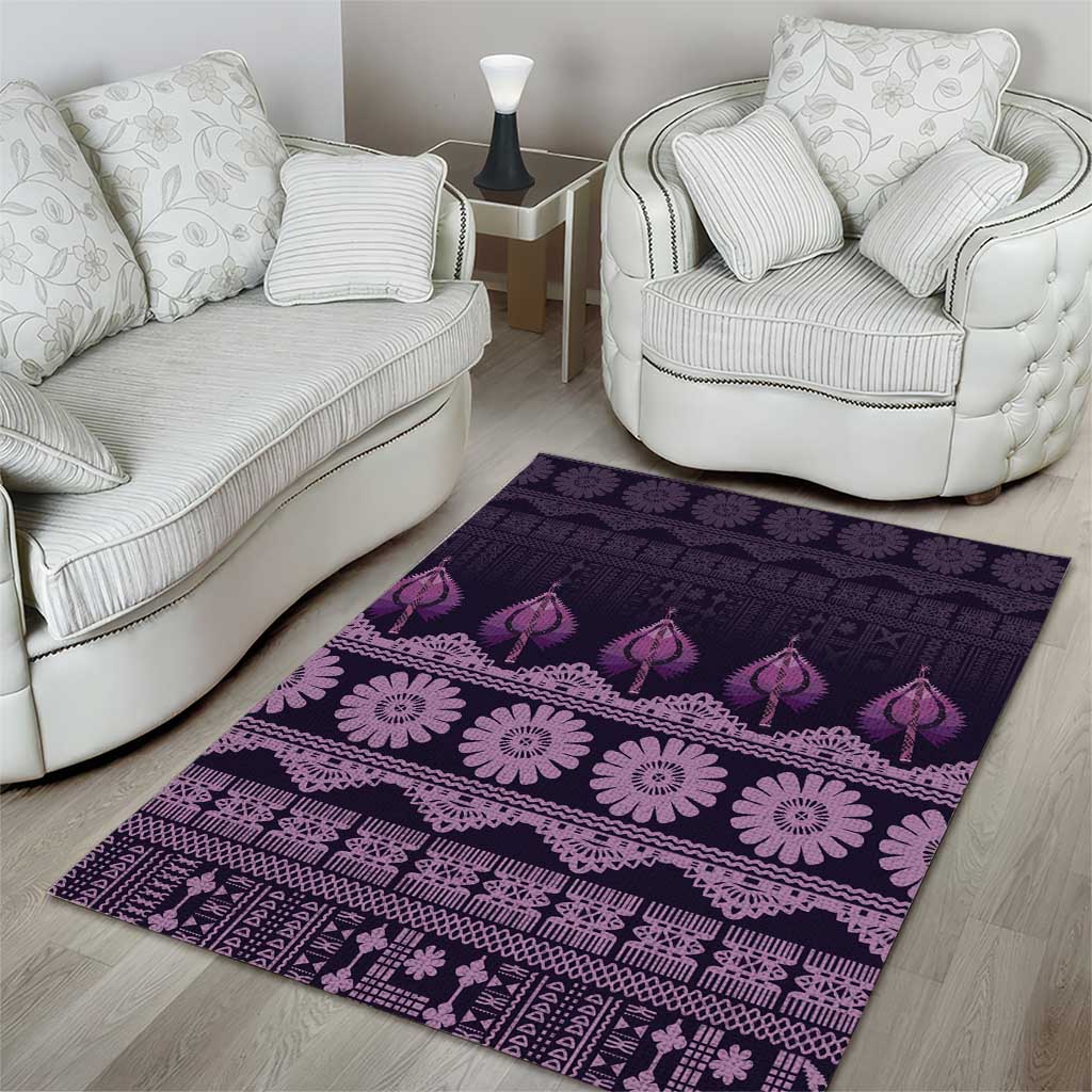 Bula Fiji Iri ni Meke Area Rug Lokaloka Fijian Masi - Polynesian Pride