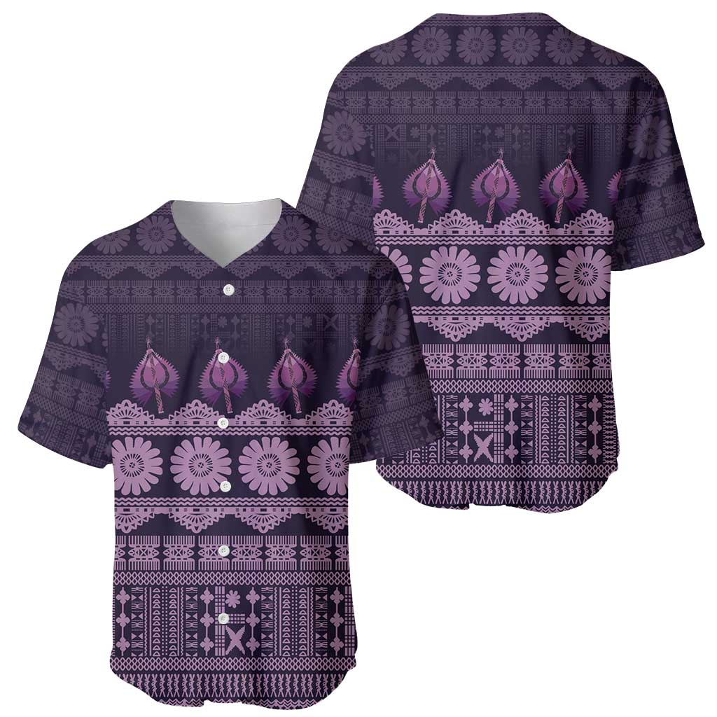 Bula Fiji Iri ni Meke Baseball Jersey Lokaloka Fijian Masi - Polynesian Pride