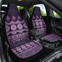Bula Fiji Iri ni Meke Car Seat Cover Lokaloka Fijian Masi LT14 One Size Purple - Polynesian Pride