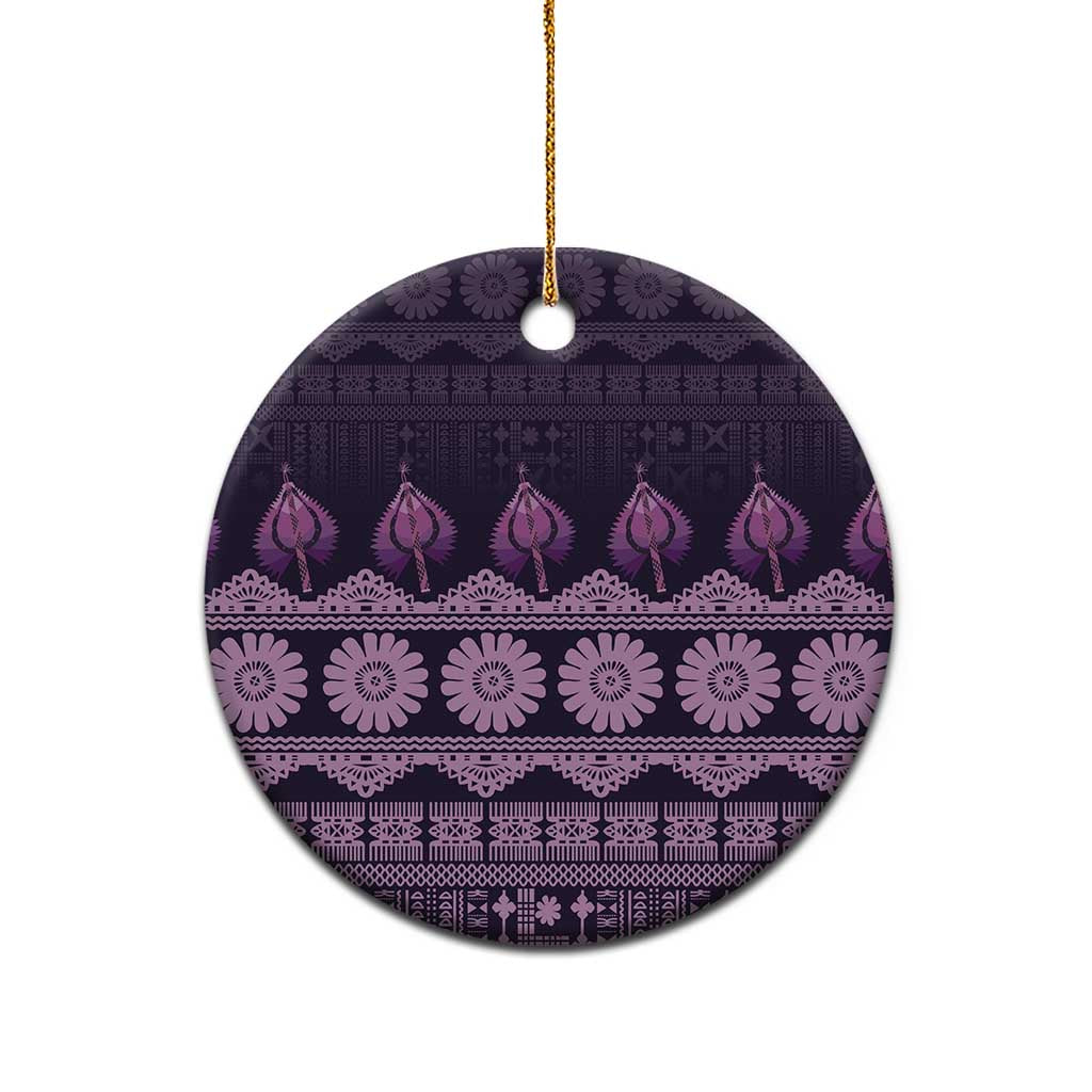 Bula Fiji Iri ni Meke Ceramic Ornament Lokaloka Fijian Masi - Polynesian Pride