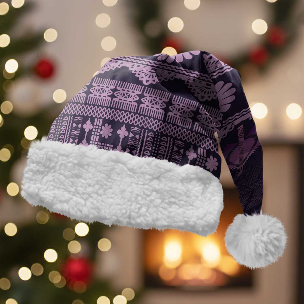 Bula Fiji Iri ni Meke Christmas Santa Hat Lokaloka Fijian Masi - Polynesian Pride