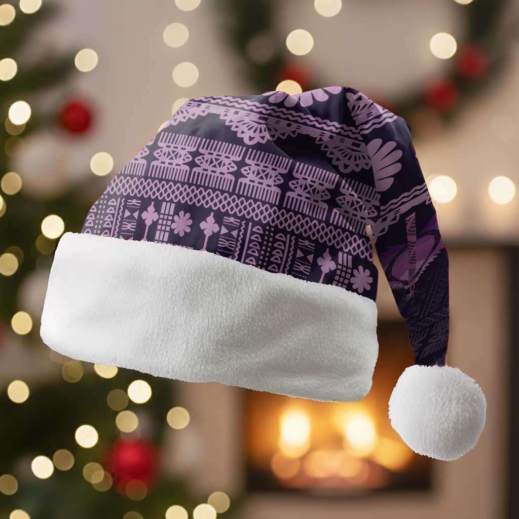 Bula Fiji Iri ni Meke Christmas Santa Hat Lokaloka Fijian Masi - Polynesian Pride
