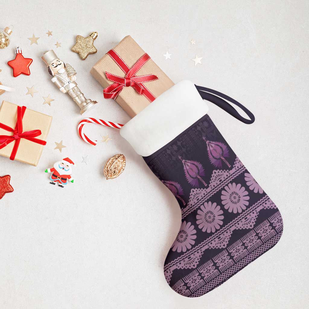 Bula Fiji Iri ni Meke Christmas Stocking Lokaloka Fijian Masi - Polynesian Pride
