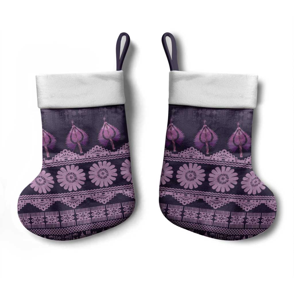 Bula Fiji Iri ni Meke Christmas Stocking Lokaloka Fijian Masi - Polynesian Pride