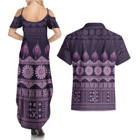 Bula Fiji Iri ni Meke Couples Matching Summer Maxi Dress and Hawaiian Shirt Lokaloka Fijian Masi LT14 - Polynesian Pride