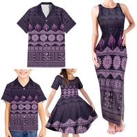 Bula Fiji Iri ni Meke Family Matching Tank Maxi Dress and Hawaiian Shirt Lokaloka Fijian Masi LT14 - Polynesian Pride