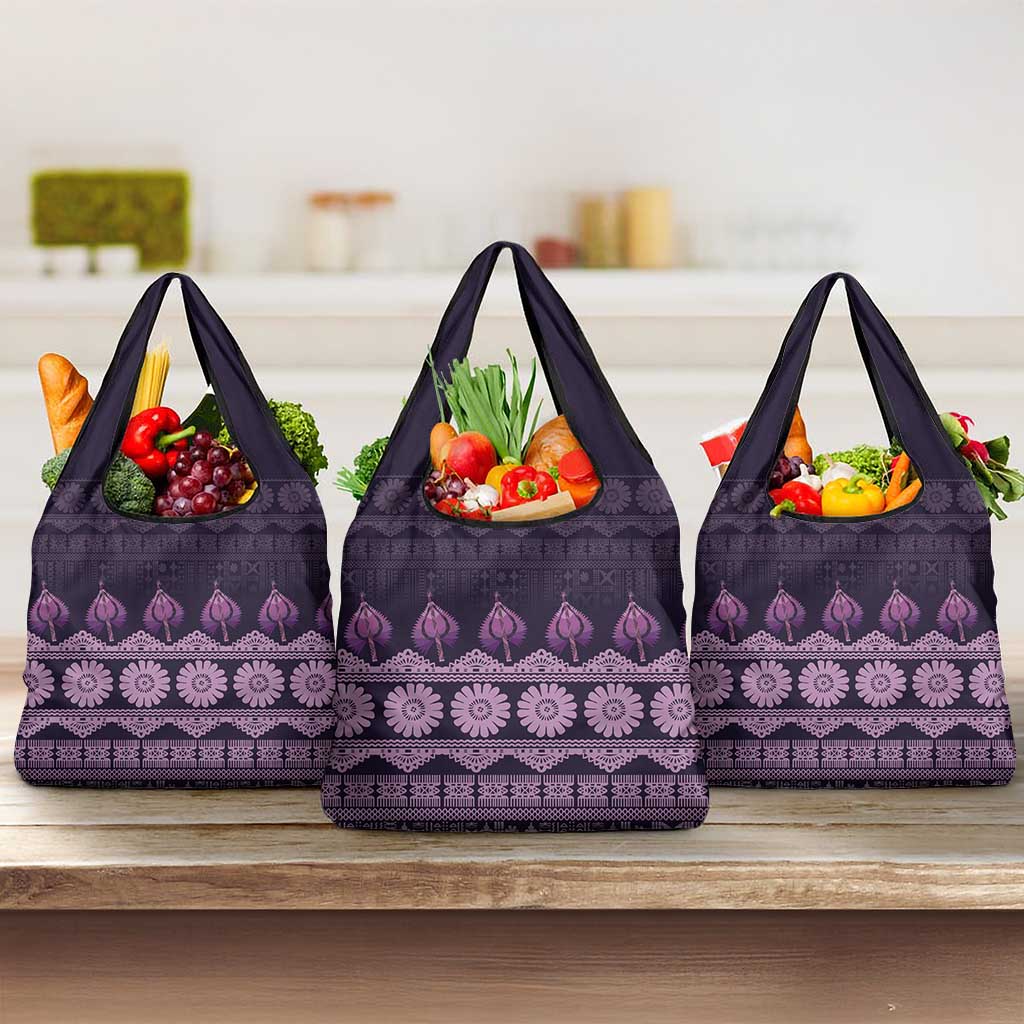 Bula Fiji Iri ni Meke Grocery Bag Lokaloka Fijian Masi - Polynesian Pride