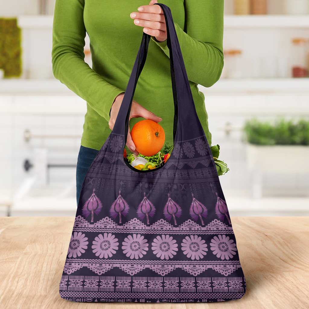 Bula Fiji Iri ni Meke Grocery Bag Lokaloka Fijian Masi - Polynesian Pride