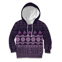 Bula Fiji Iri ni Meke Kid Hoodie Lokaloka Fijian Masi LT14 Hoodie Purple - Polynesian Pride