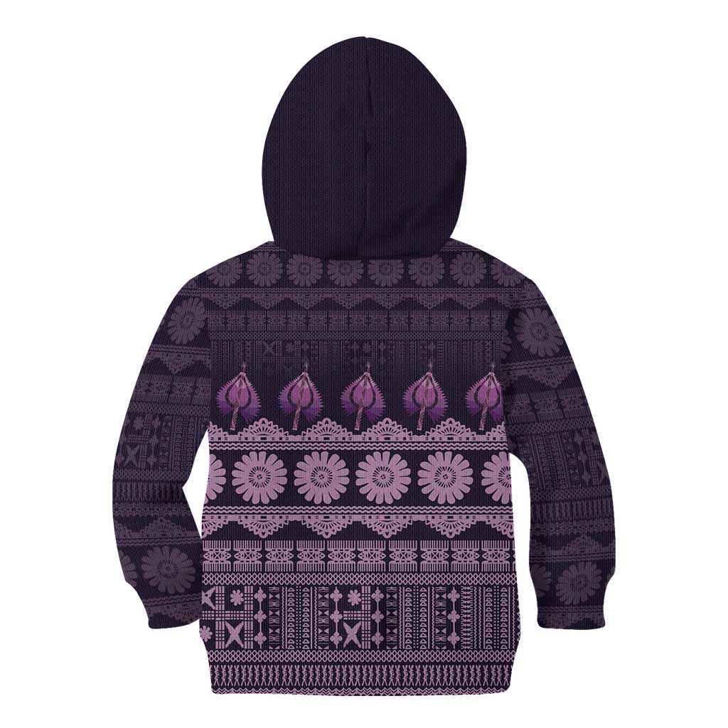 Bula Fiji Iri ni Meke Kid Hoodie Lokaloka Fijian Masi LT14 - Polynesian Pride