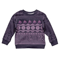 Bula Fiji Iri ni Meke Kid Ugly Christmas Sweater Lokaloka Fijian Masi LT14 Kid Purple - Polynesian Pride