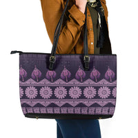 Bula Fiji Iri ni Meke Leather Tote Bag Lokaloka Fijian Masi - Polynesian Pride