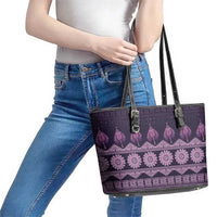 Bula Fiji Iri ni Meke Leather Tote Bag Lokaloka Fijian Masi - Polynesian Pride