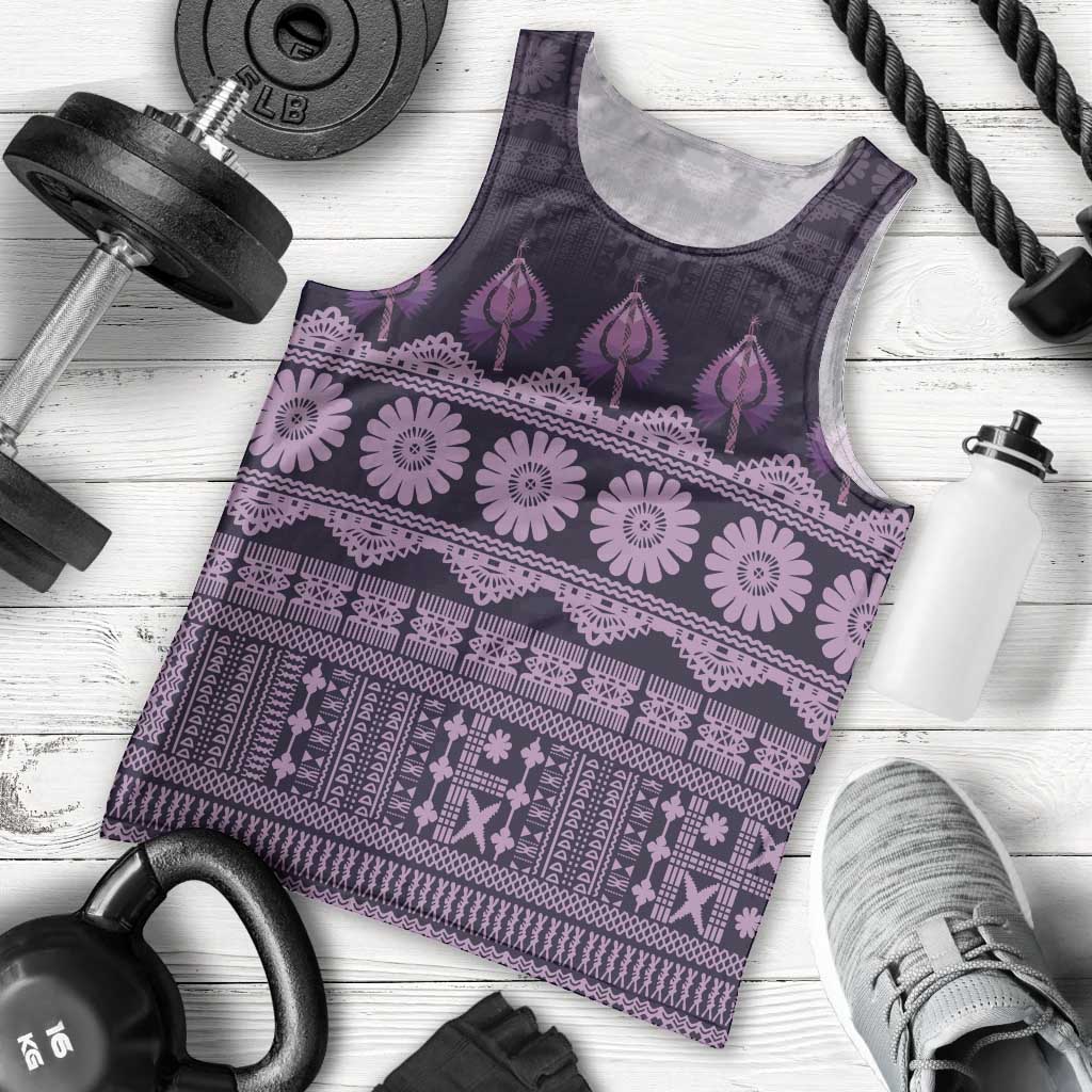 Bula Fiji Iri ni Meke Men Tank Top Lokaloka Fijian Masi - Polynesian Pride