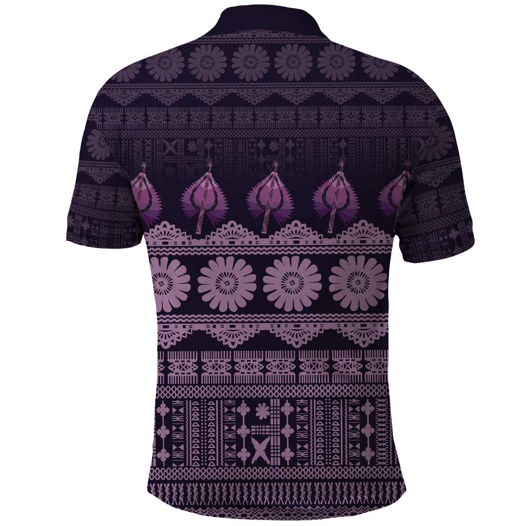 Bula Fiji Iri ni Meke Polo Shirt Lokaloka Fijian Masi LT14 - Polynesian Pride