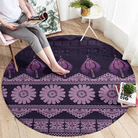 Bula Fiji Iri ni Meke Round Carpet Lokaloka Fijian Masi - Polynesian Pride