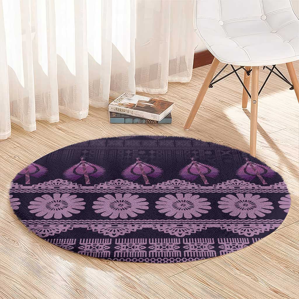 Bula Fiji Iri ni Meke Round Carpet Lokaloka Fijian Masi - Polynesian Pride