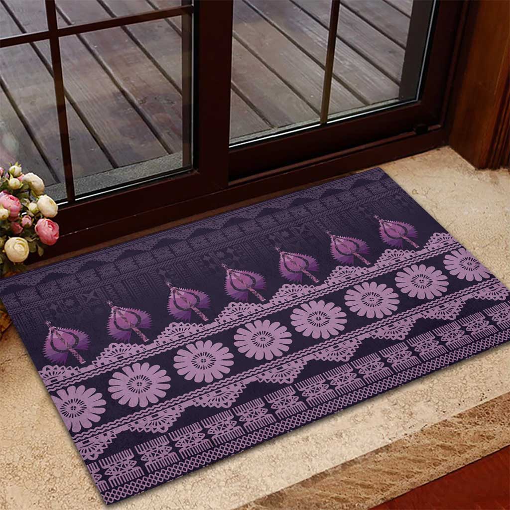 Bula Fiji Iri ni Meke Rubber Doormat Lokaloka Fijian Masi - Polynesian Pride