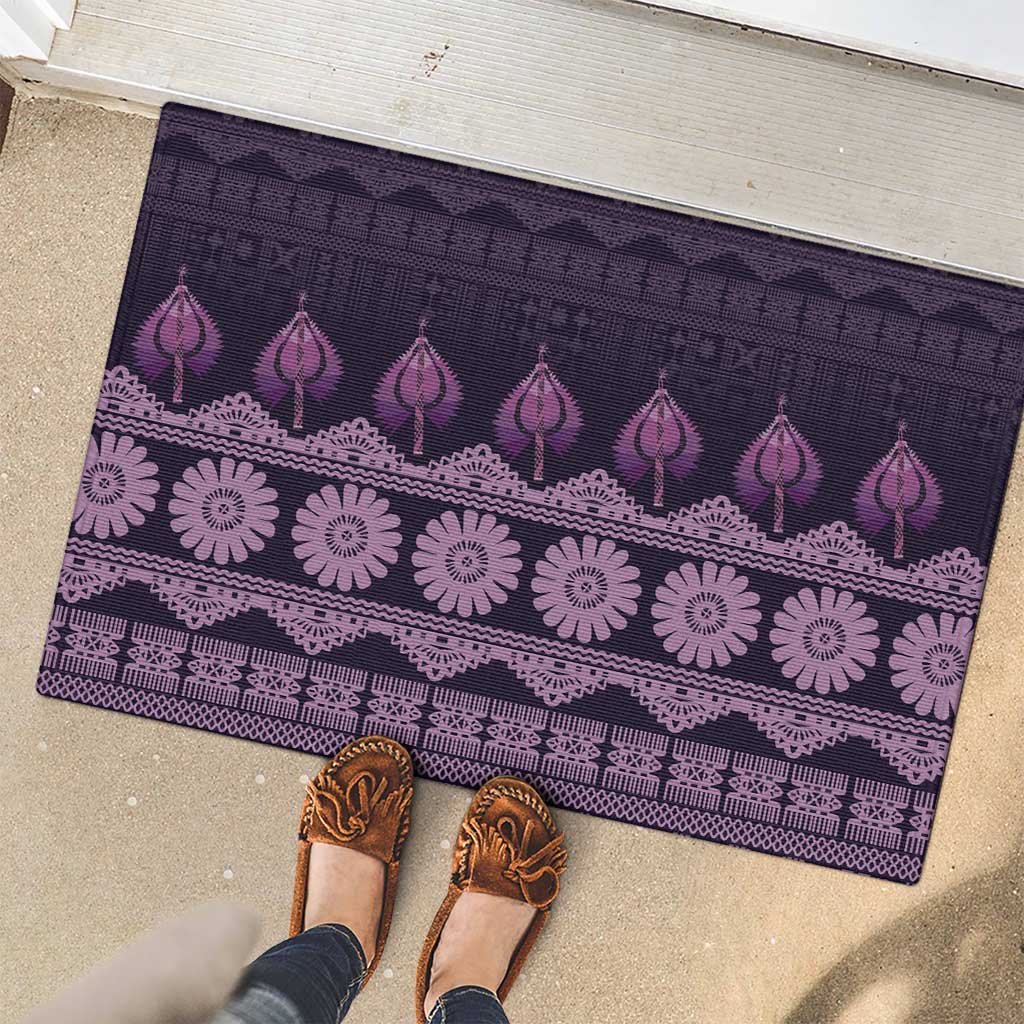 Bula Fiji Iri ni Meke Rubber Doormat Lokaloka Fijian Masi - Polynesian Pride