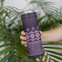 Bula Fiji Iri ni Meke Skinny Tumbler Lokaloka Fijian Masi LT14 - Polynesian Pride