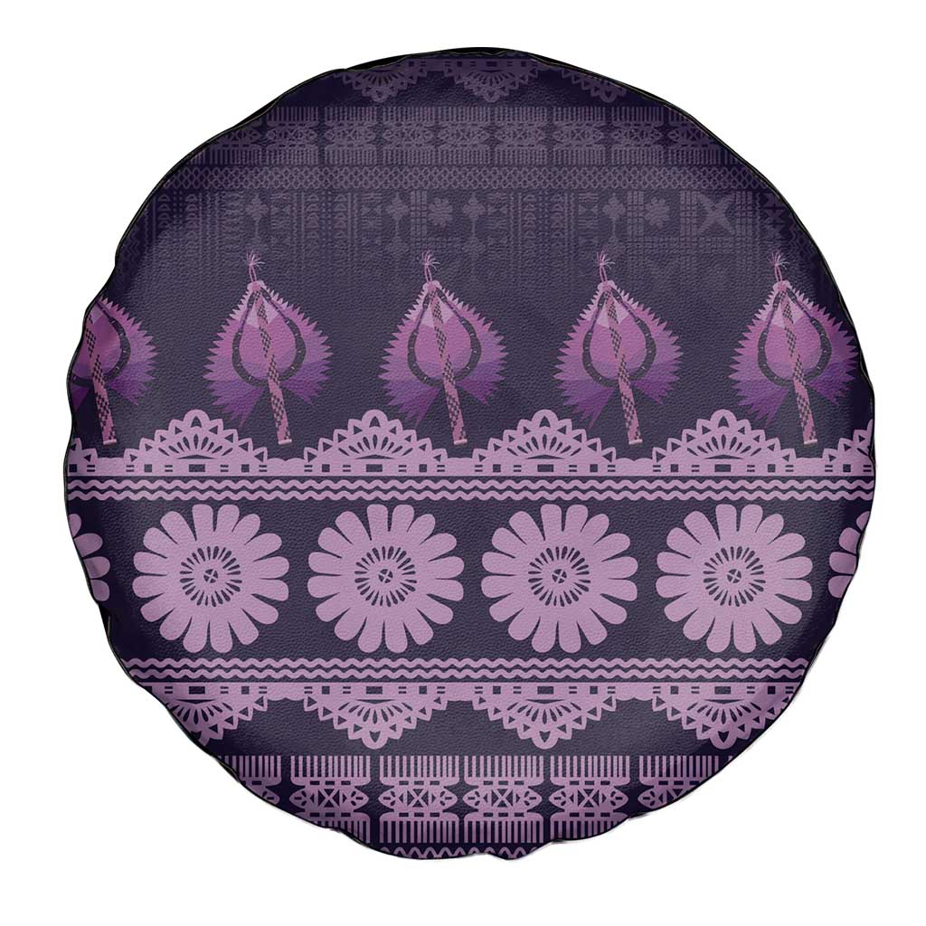 Bula Fiji Iri ni Meke Spare Tire Cover Lokaloka Fijian Masi LT14 - Polynesian Pride
