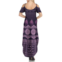 Bula Fiji Iri ni Meke Summer Maxi Dress Lokaloka Fijian Masi LT14 - Polynesian Pride