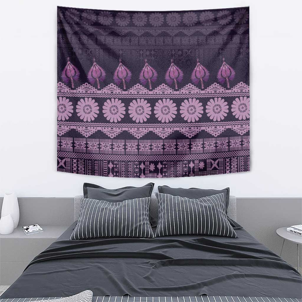 Bula Fiji Iri ni Meke Tapestry Lokaloka Fijian Masi - Polynesian Pride