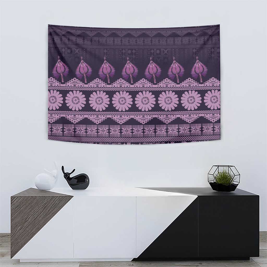 Bula Fiji Iri ni Meke Tapestry Lokaloka Fijian Masi - Polynesian Pride