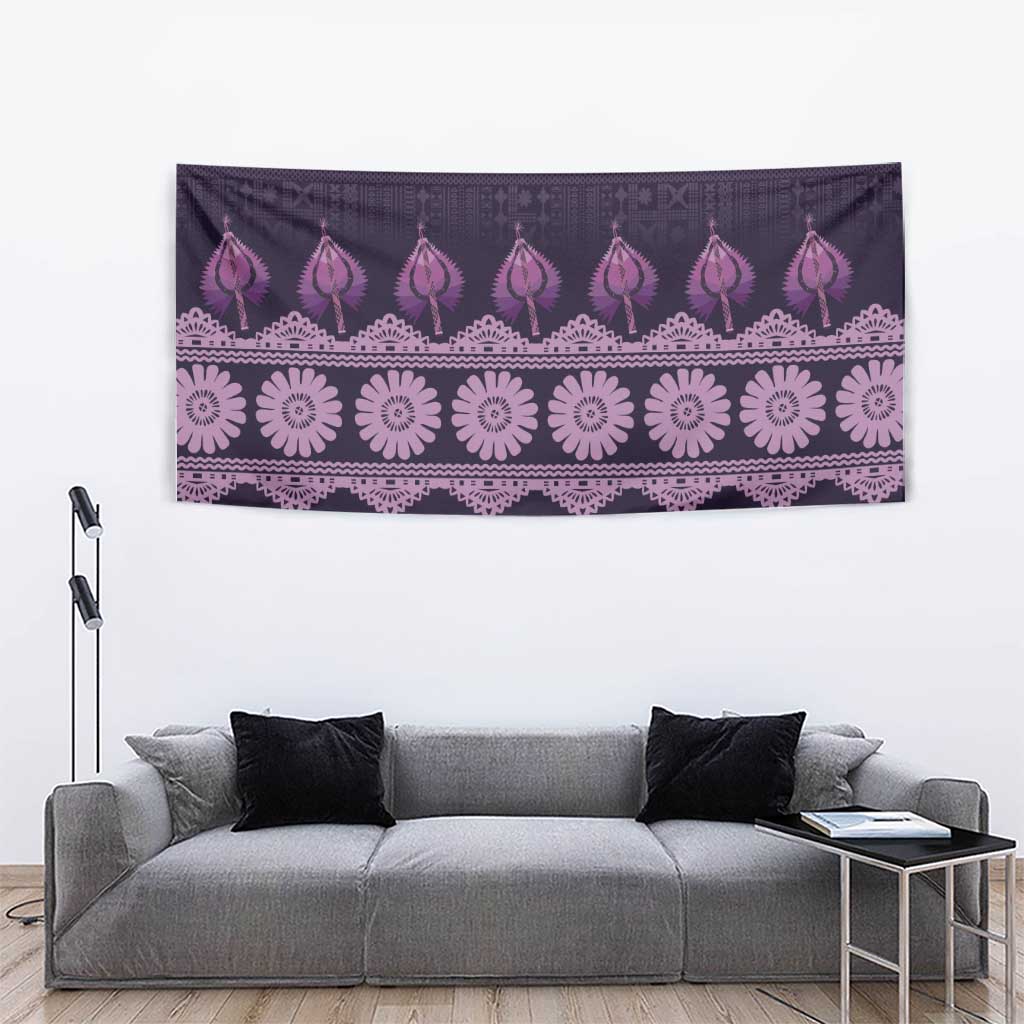 Bula Fiji Iri ni Meke Tapestry Lokaloka Fijian Masi - Polynesian Pride