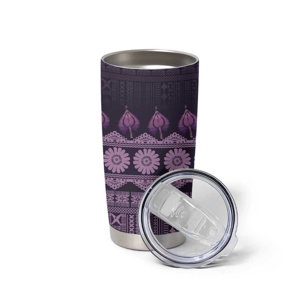 Bula Fiji Iri ni Meke Tumbler Cup Lokaloka Fijian Masi - Polynesian Pride