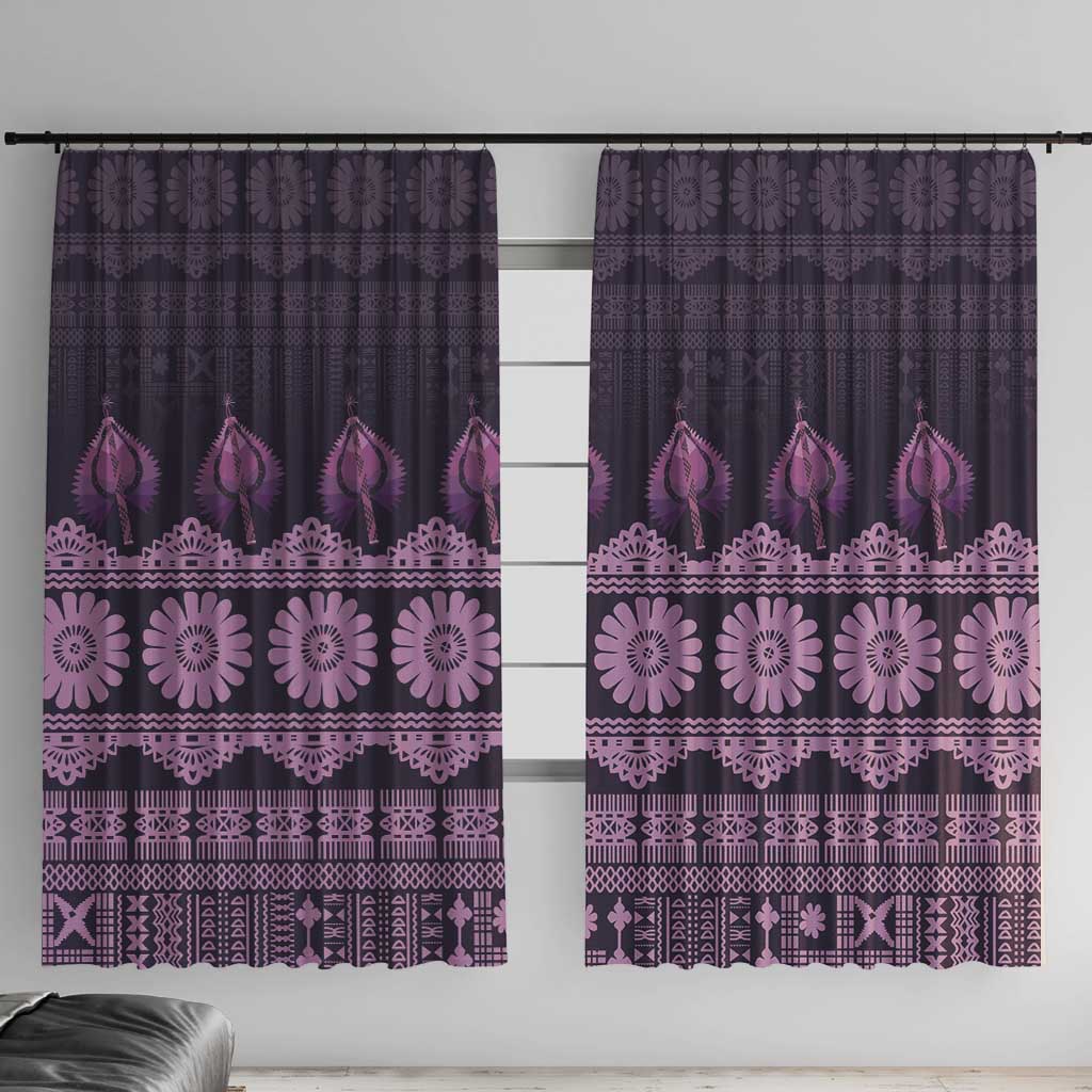 Bula Fiji Iri ni Meke Window Curtain Lokaloka Fijian Masi - Polynesian Pride