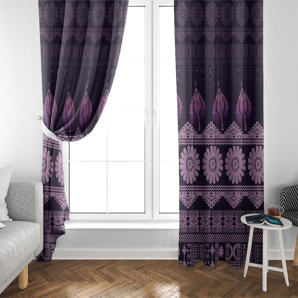 Bula Fiji Iri ni Meke Window Curtain Lokaloka Fijian Masi - Polynesian Pride