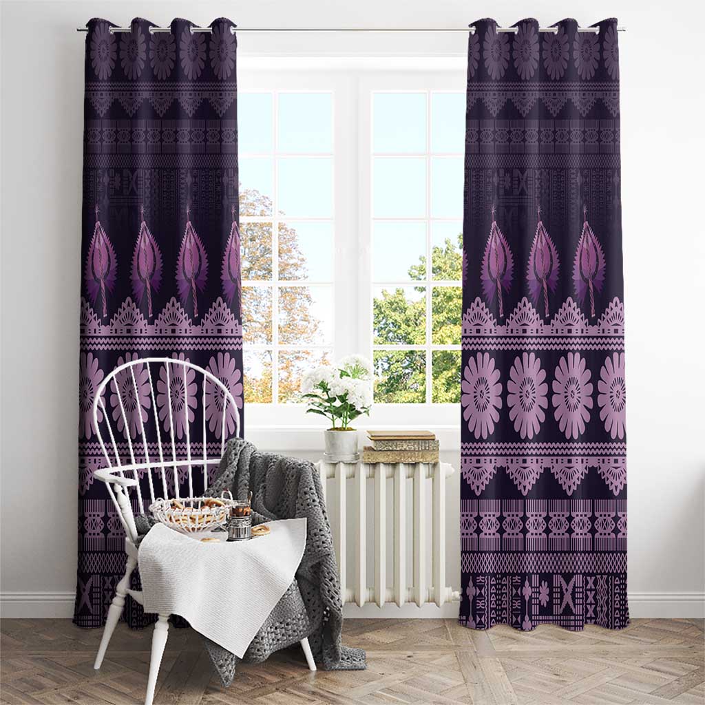 Bula Fiji Iri ni Meke Window Curtain Lokaloka Fijian Masi - Polynesian Pride