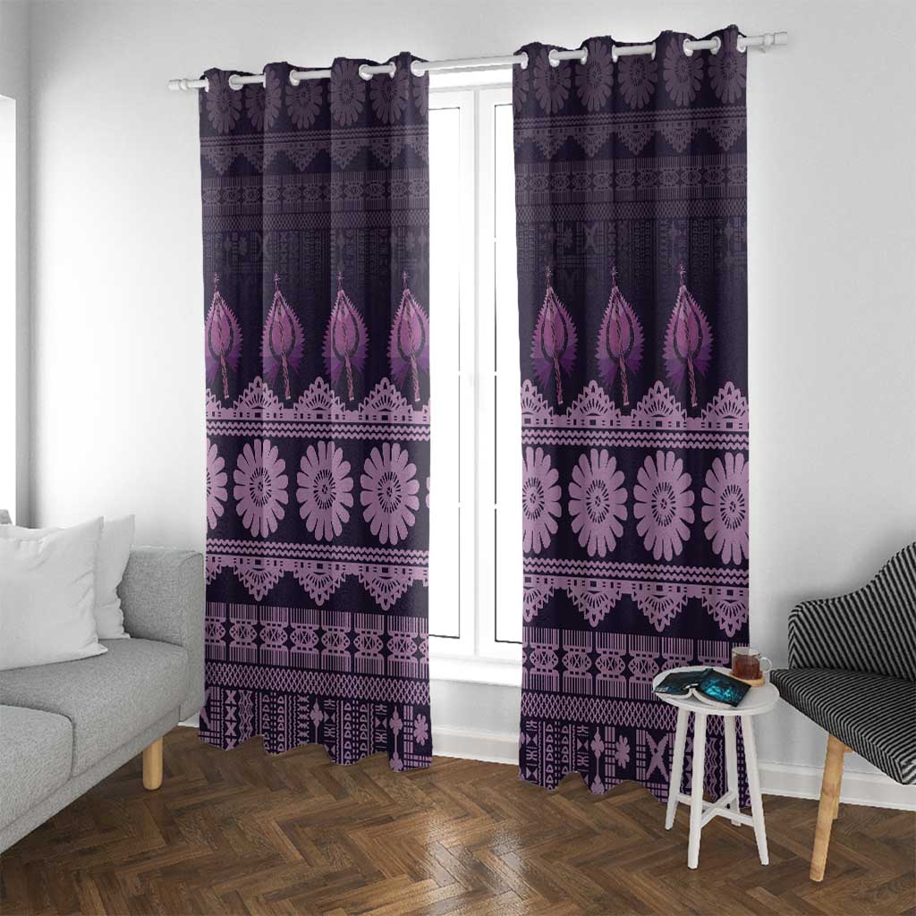 Bula Fiji Iri ni Meke Window Curtain Lokaloka Fijian Masi - Polynesian Pride
